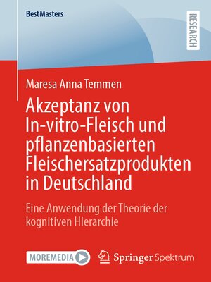 Akzeptanz von In-vitro-Fleisch und pflanzenbasierten Fleischersatzprodukten in Deutschland - ebook